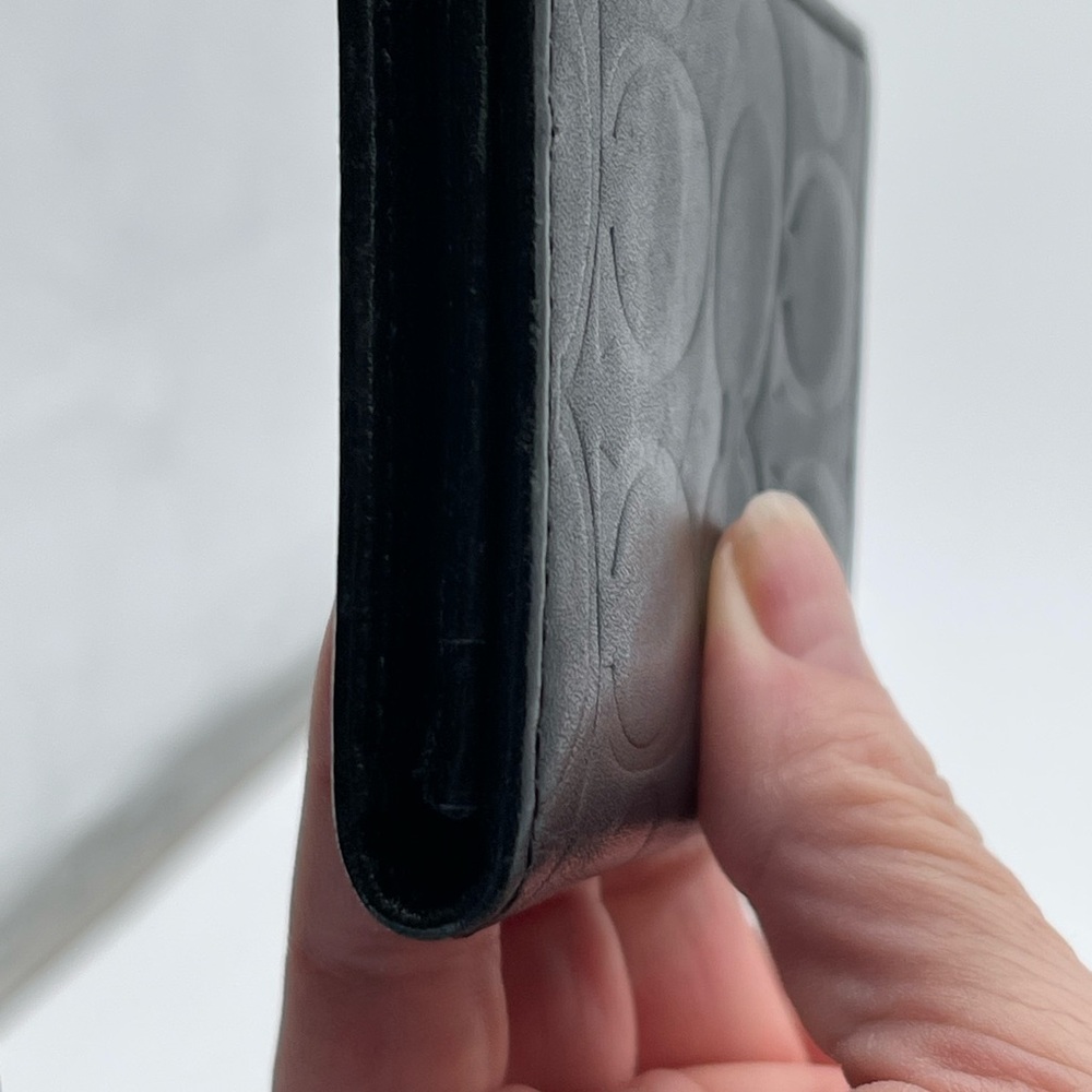 Coach Black Embossed Leather Wallet - Picture 5 of 10